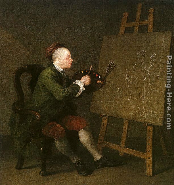 William Hogarth Self Portrait at the Easel